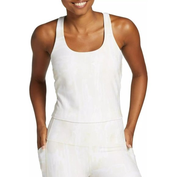 DSG X TWITCH + ALLISON Women's Cropped Fashion Tank Top Torn Camo Cream - Picture 8 of 9